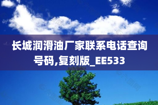 长城润滑油厂家联系电话查询号码,复刻版_EE533