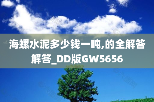 海螺水泥多少钱一吨,的全解答解答_DD版GW5656