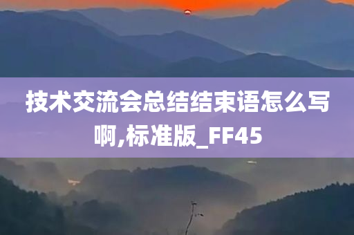 技术交流会总结结束语怎么写啊,标准版_FF45