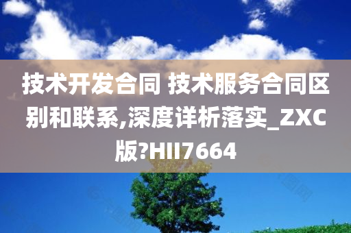 技术开发合同 技术服务合同区别和联系,深度详析落实_ZXC版?HII7664