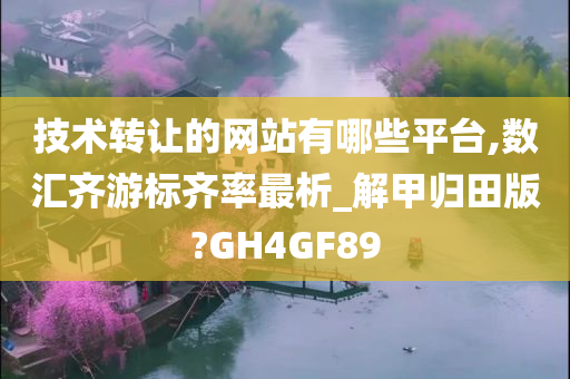 技术转让的网站有哪些平台,数汇齐游标齐率最析_解甲归田版?GH4GF89