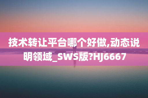 技术转让平台哪个好做,动态说明领域_SWS版?HJ6667