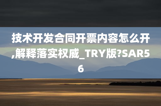 技术开发合同开票内容怎么开,解释落实权威_TRY版?SAR56