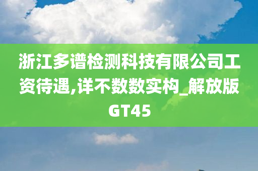 浙江多谱检测科技有限公司工资待遇,详不数数实构_解放版GT45