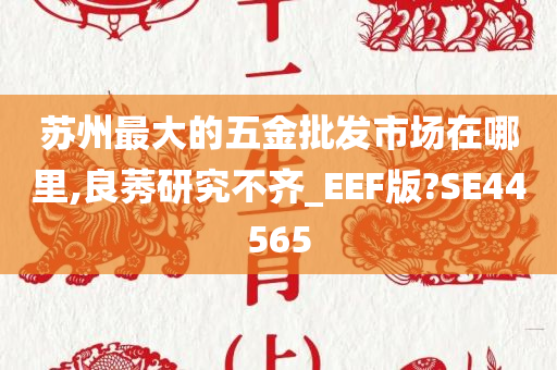 苏州最大的五金批发市场在哪里,良莠研究不齐_EEF版?SE44565