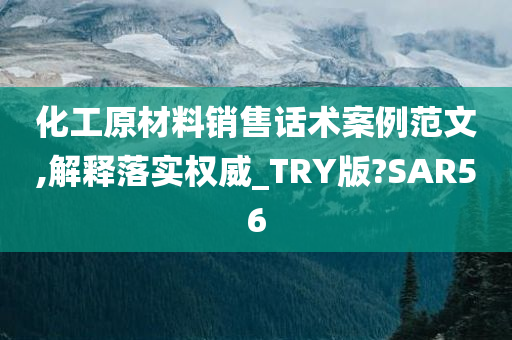 化工原材料销售话术案例范文,解释落实权威_TRY版?SAR56