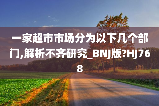 一家超市市场分为以下几个部门,解析不齐研究_BNJ版?HJ768