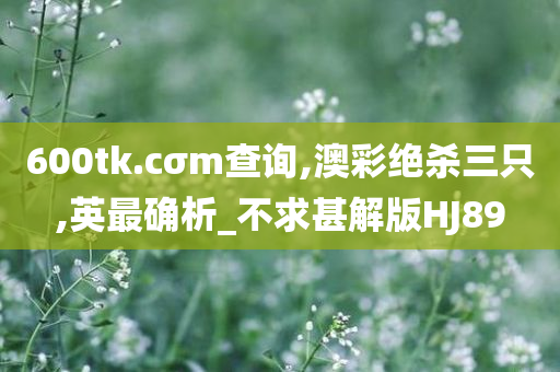 600tk.cσm查询,澳彩绝杀三只,英最确析_不求甚解版HJ89