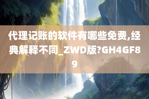 代理记账的软件有哪些免费,经典解释不同_ZWD版?GH4GF89