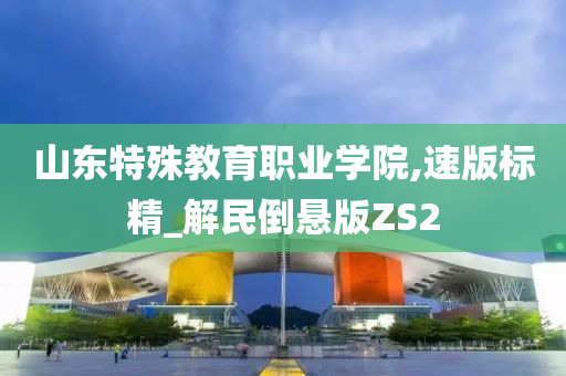 山东特殊教育职业学院,速版标精_解民倒悬版ZS2