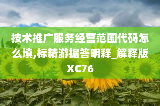 技术推广服务经营范围代码怎么填,标精游据答明释_解释版XC76