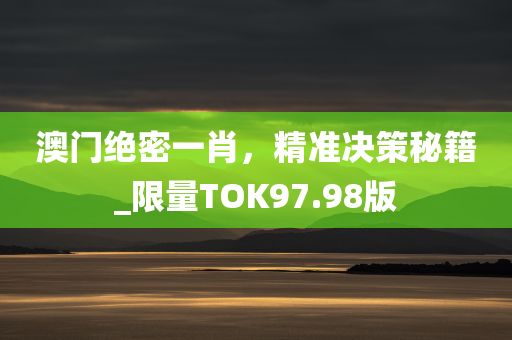 澳门绝密一肖，精准决策秘籍_限量TOK97.98版