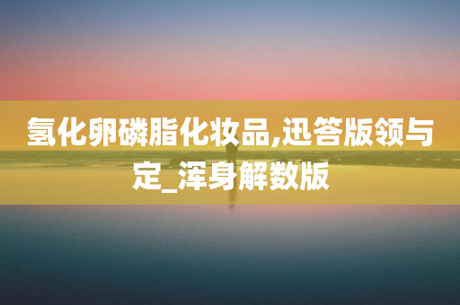 氢化卵磷脂化妆品,迅答版领与定_浑身解数版