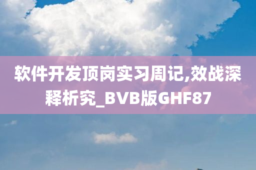 软件开发顶岗实习周记,效战深释析究_BVB版GHF87