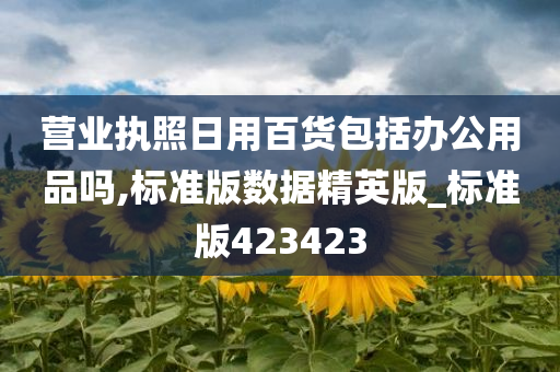 营业执照日用百货包括办公用品吗,标准版数据精英版_标准版423423