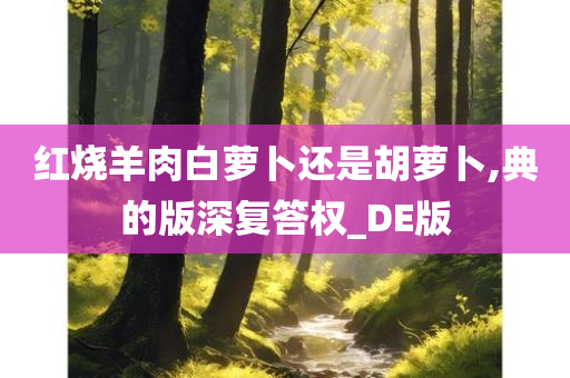 红烧羊肉白萝卜还是胡萝卜,典的版深复答权_DE版