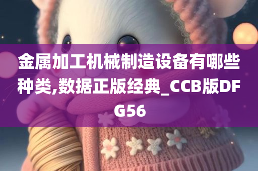 金属加工机械制造设备有哪些种类,数据正版经典_CCB版DFG56