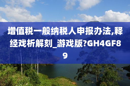 增值税一般纳税人申报办法,释经戏析解刻_游戏版?GH4GF89