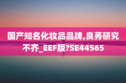 国产知名化妆品品牌,良莠研究不齐_EEF版?SE44565