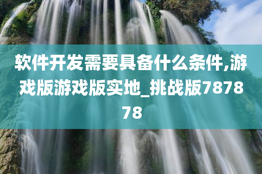 软件开发需要具备什么条件,游戏版游戏版实地_挑战版787878