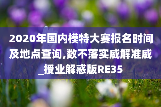 2020年国内模特大赛报名时间及地点查询,数不落实威解准威_授业解惑版RE35