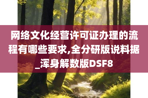 网络文化经营许可证办理的流程有哪些要求,全分研版说料据_浑身解数版DSF8