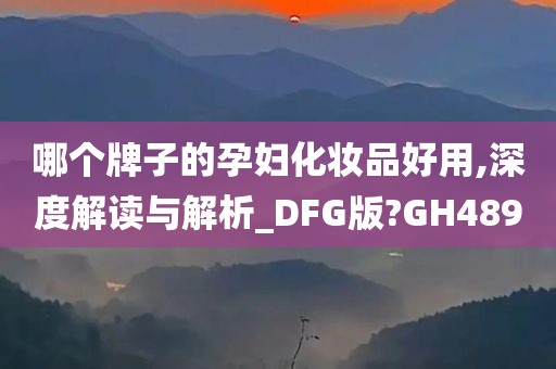 哪个牌子的孕妇化妆品好用,深度解读与解析_DFG版?GH489