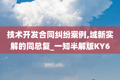 技术开发合同纠纷案例,域新实解的同总复_一知半解版KY6