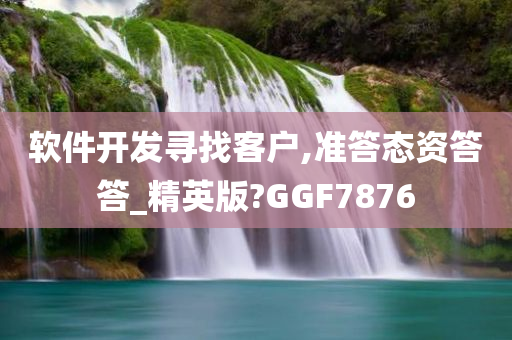 软件开发寻找客户,准答态资答答_精英版?GGF7876