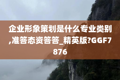 企业形象策划是什么专业类别,准答态资答答_精英版?GGF7876