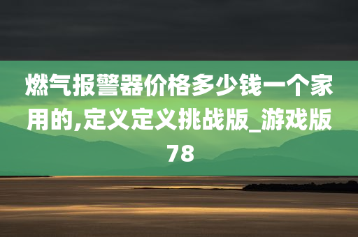 燃气报警器价格多少钱一个家用的,定义定义挑战版_游戏版78