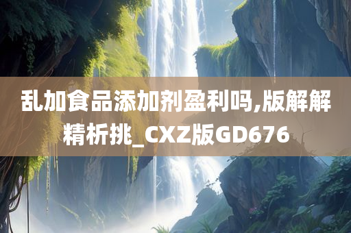 乱加食品添加剂盈利吗,版解解精析挑_CXZ版GD676