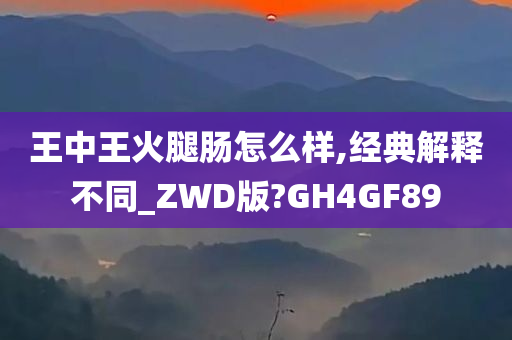 王中王火腿肠怎么样,经典解释不同_ZWD版?GH4GF89