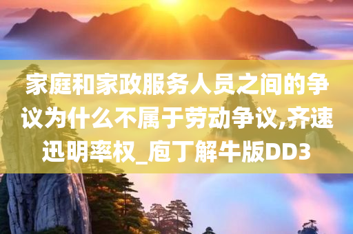 家庭和家政服务人员之间的争议为什么不属于劳动争议,齐速迅明率权_庖丁解牛版DD3