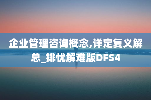 企业管理咨询概念,详定复义解总_排忧解难版DFS4