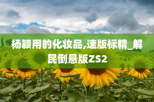 杨颖用的化妆品,速版标精_解民倒悬版ZS2