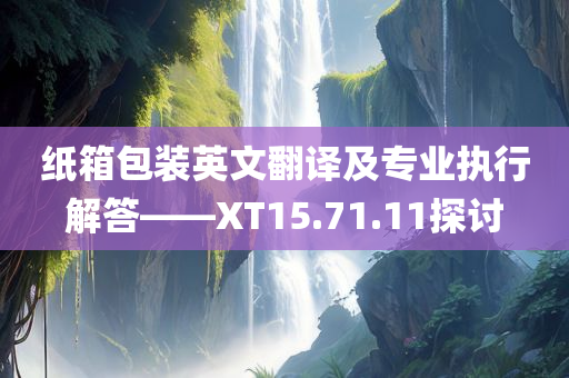 纸箱包装英文翻译及专业执行解答——XT15.71.11探讨