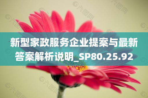 新型家政服务企业提案与最新答案解析说明_SP80.25.92