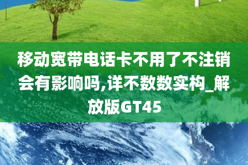 移动宽带电话卡不用了不注销会有影响吗,详不数数实构_解放版GT45