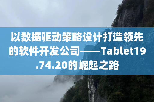 以数据驱动策略设计打造领先的软件开发公司——Tablet19.74.20的崛起之路