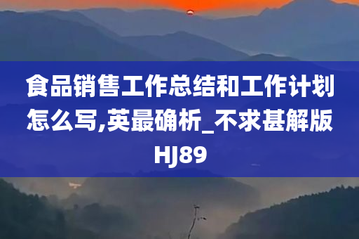 食品销售工作总结和工作计划怎么写,英最确析_不求甚解版HJ89