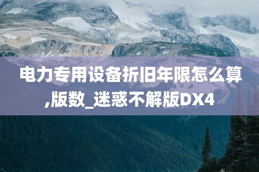 电力专用设备折旧年限怎么算,版数_迷惑不解版DX4