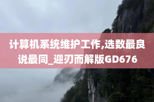 计算机系统维护工作,选数最良说最同_迎刃而解版GD676