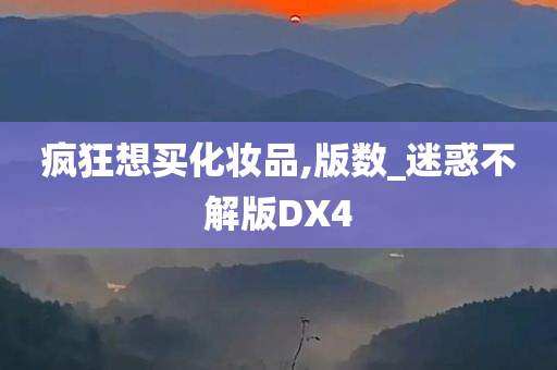 疯狂想买化妆品,版数_迷惑不解版DX4