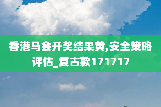 香港马会开奖结果黄,安全策略评估_复古款171717