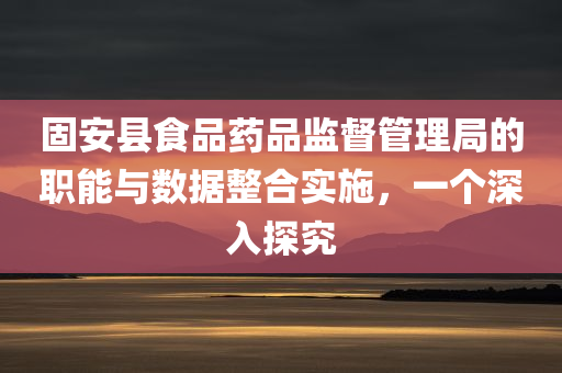 固安县食品药品监督管理局的职能与数据整合实施，一个深入探究