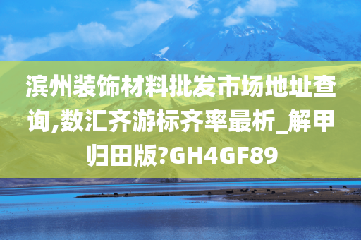 滨州装饰材料批发市场地址查询,数汇齐游标齐率最析_解甲归田版?GH4GF89