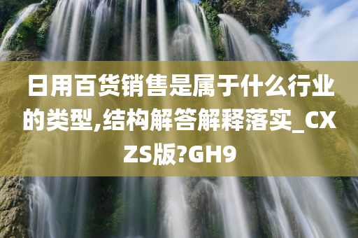 日用百货销售是属于什么行业的类型,结构解答解释落实_CXZS版?GH9