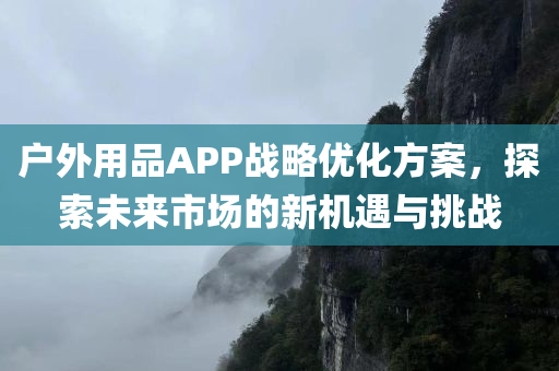 户外用品APP战略优化方案，探索未来市场的新机遇与挑战