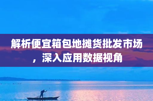 解析便宜箱包地摊货批发市场，深入应用数据视角